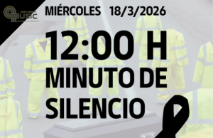 Cartel convocatoria minuto de silencio USIC 18 de marzo 2026 fallecidos conservación de carreteras