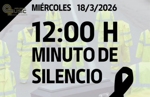 Cartel convocatoria minuto de silencio USIC 18 de marzo 2026 fallecidos conservación de carreteras