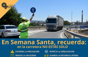Cartel de un operario trabajando en carretera
